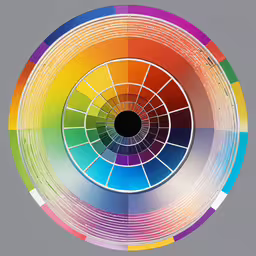 an image with many colors in it,a colored wheel is shown with different colors in it