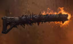 a very strange looking object with bright orange flames