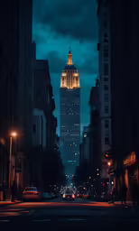 a view of the empire building from across the street