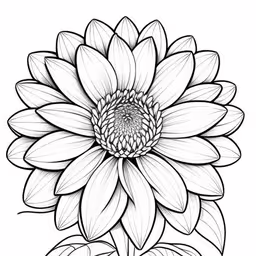 a flower is shown with a big white petals,a flower drawing on white paper with black and white