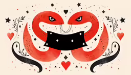 a cartoony drawing of a monster in a heart shape