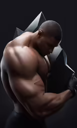 a male bodybuilding model displaying his massive physk