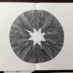a drawing that is on top of some papers