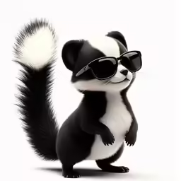 a cartoon squirrel with sunglasses on is standing on his hind legs