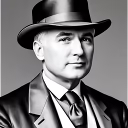 a man in a suit and tie with a hat