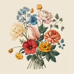 flowers that are painted in pastel tones