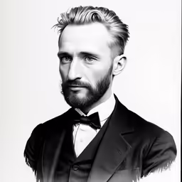 an old photograph of a man with a bow tie