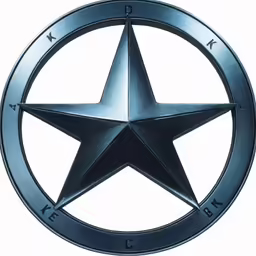 a large metal star is shown in the middle of a circle