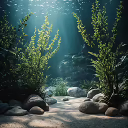 the sunlight is shining down on some plants