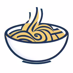 a bowl of noodles with the image of spaghetti