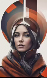 an artistic portrait of a woman in a brown outfit
