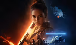 star wars episode 9 poster with a woman holding a gun