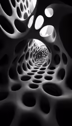 the inside of a tunnel that looks like an abstract object