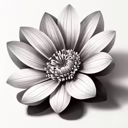 black and white photograph of a large flower