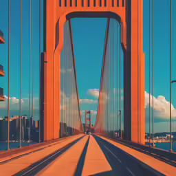 a large long bridge that is over a river