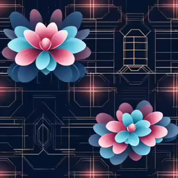 three flower shaped decorations are on a background