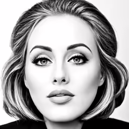 a woman with a jacket and eye makeup posing