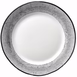 the grey and black dish is decorated with dots