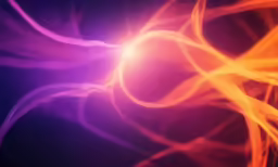 a bright orange and purple image of fire