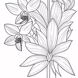 an illustration of flowers that are black and white