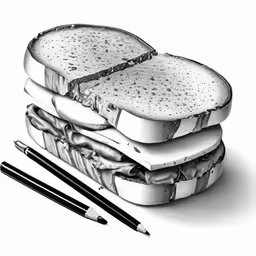 three sandwiches stacked on top of each other