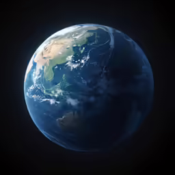 earth at night with moon and stars visible
