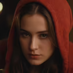 a close up of a person with a hood over their head