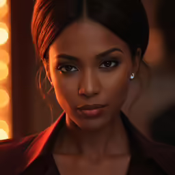 a woman in a black dress wearing dark make up
