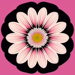 a flower is in the middle of a pink square,a close up of an abstract flower design
