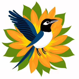 a bird standing on a sunflower with its wings outstretched,a bird is standing on a sunflower in the sunlight