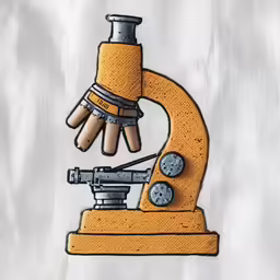 an image of a microscope in progress on paper