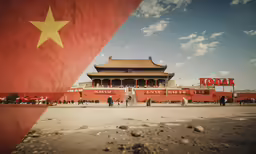 an old photo of some people outside of a building