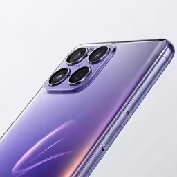 the back side of the smartphone is visible with five cameras on display