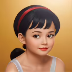 a woman with a big smile looking in the mirror