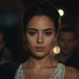 an attractive young lady with short, dark hair
