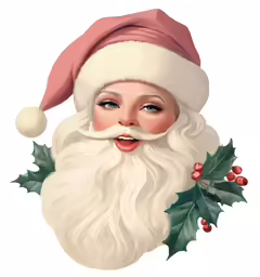 the christmas man with santa hat is wearing holly