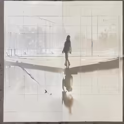 a book with a picture of a person walking