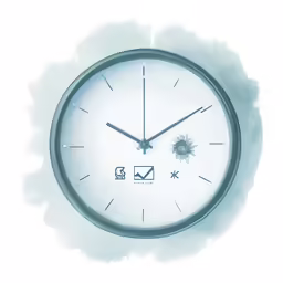 the clock is telling time for a sunny day