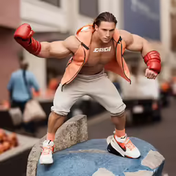 a male figure is dressed in shorts and shorts