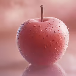 an apple with the skin drops and the back of its picture turned upside down