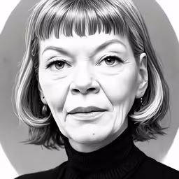 a woman is in a portrait with her hair in the middle