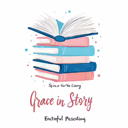 an image of a stack of books that says grace in story