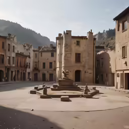 courtyard of a large old castle type town