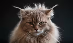a cat with a serious look on its face