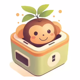 a monkey sitting in a toaster with a leaf