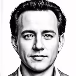 a black and white photo of a man