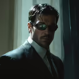 a man in a suit with sunglasses