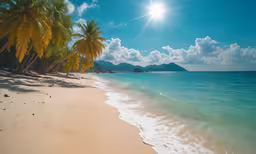 the sun is shining in the blue sky