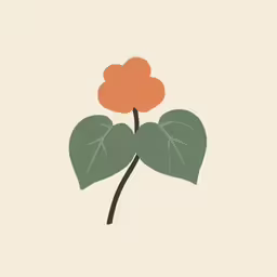 an illustration of flowers with large leaves