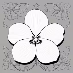 a flower on a gray background is very easy to draw,a black and white flower drawing in an ornate frame